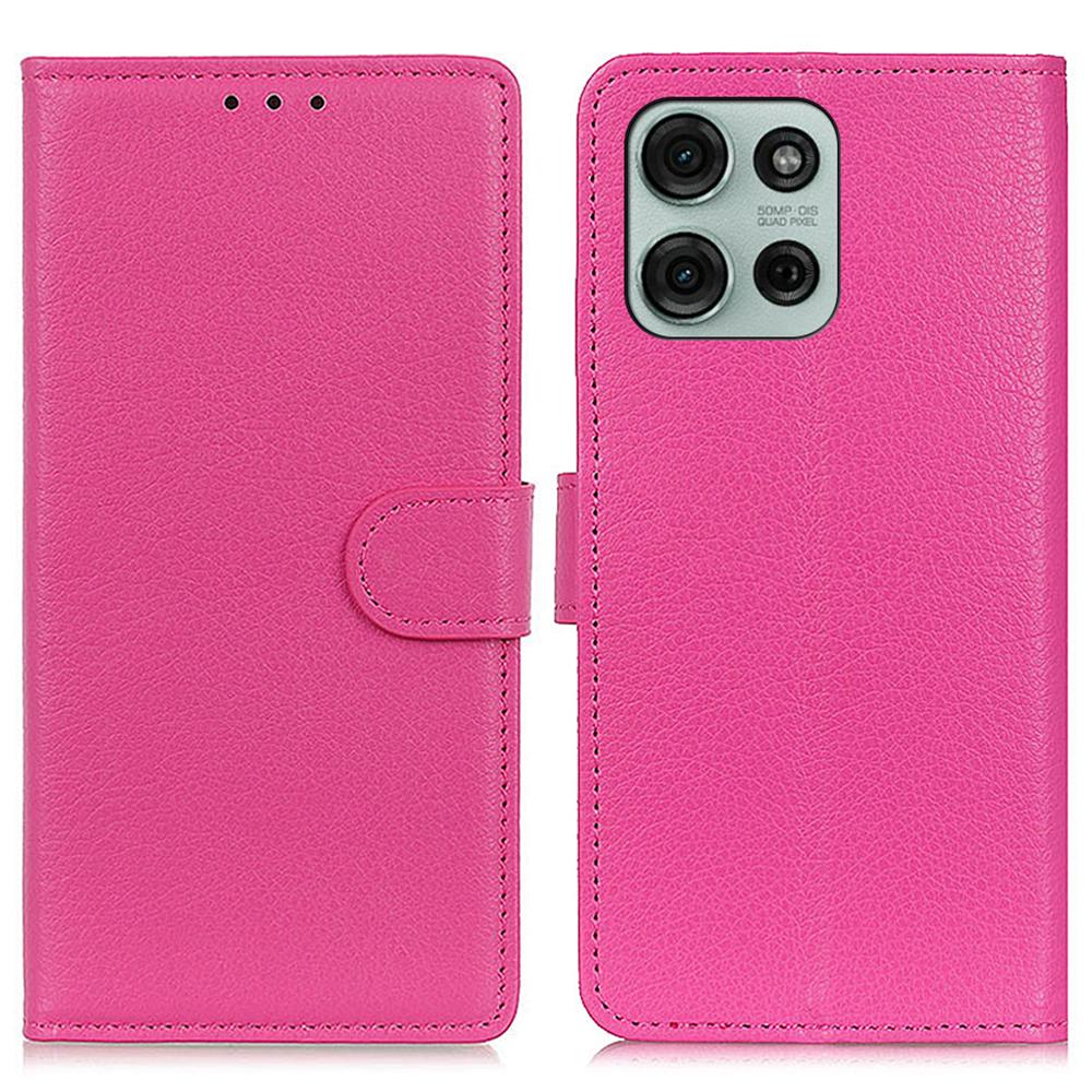 For Motorola Moto G75 5G Wallet Case PU Leather Phone Cover Litchi Texture