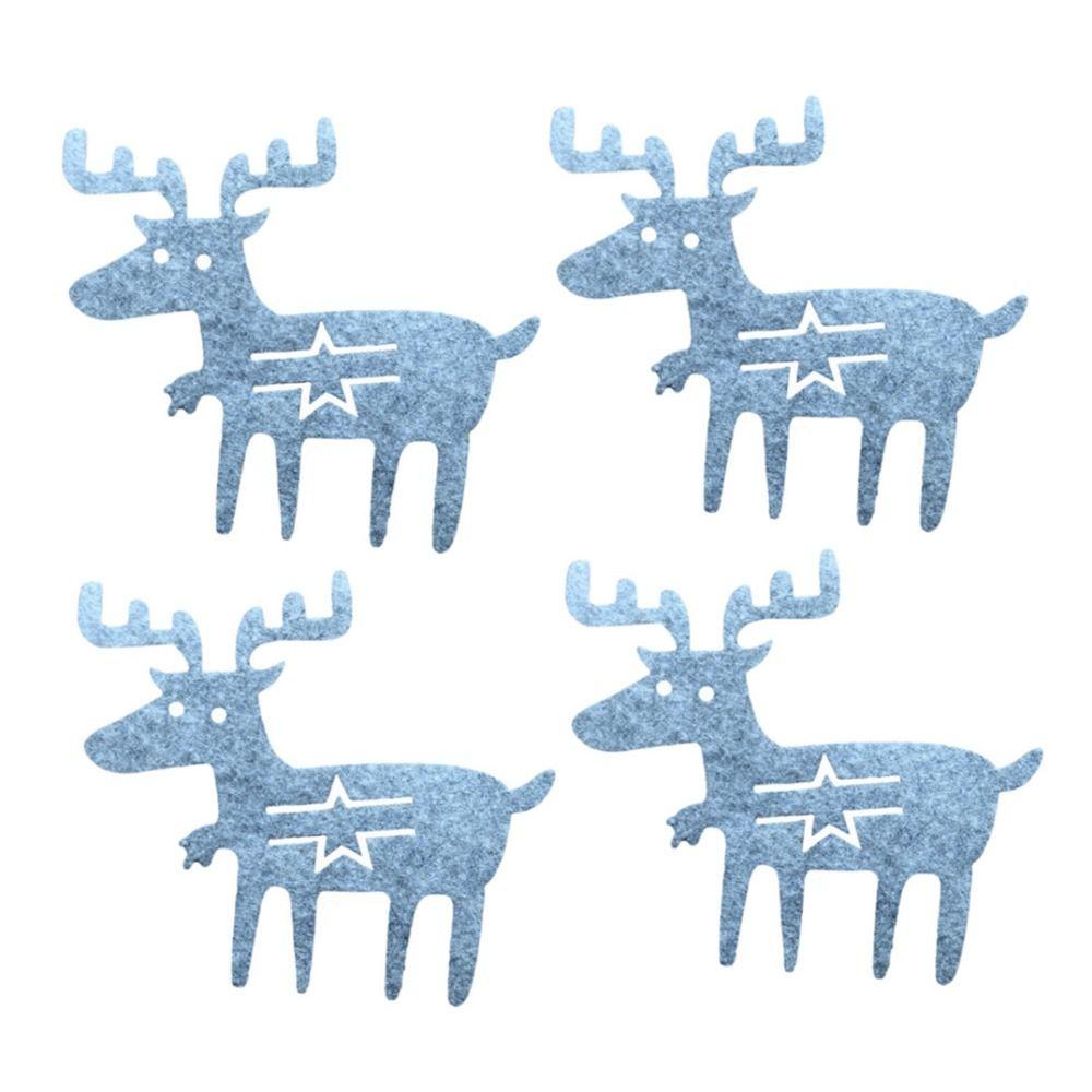 4Pcs Christmas Tree Christmas Cutlery Holder Christmas Decoration Santa Claus Xmas Tree Cutlery Bag Christmas Elk