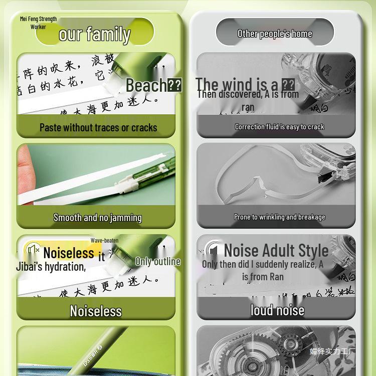 Portable Refillable Correction Tape Pen – Pen-Style, Large Capacity, Ideal for Students