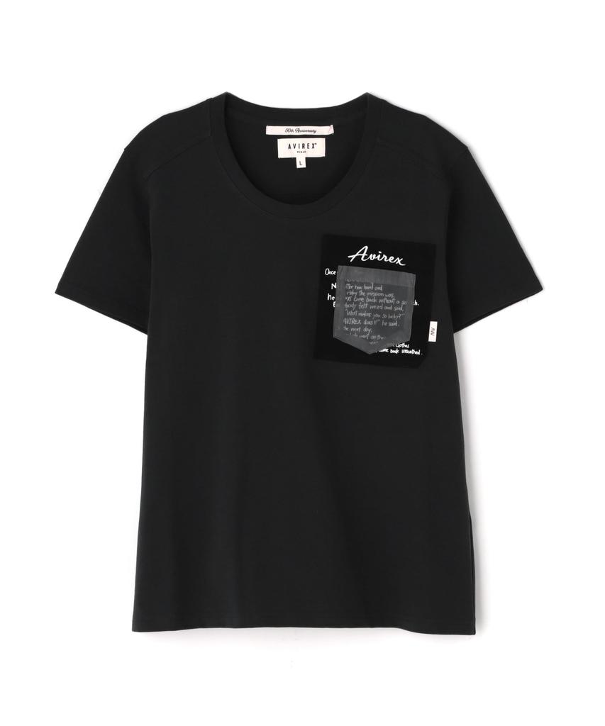 AVIREX MILITARY ORGANDY POCKET T-SHIRT Women's M 410 Charcoal 783-5135601