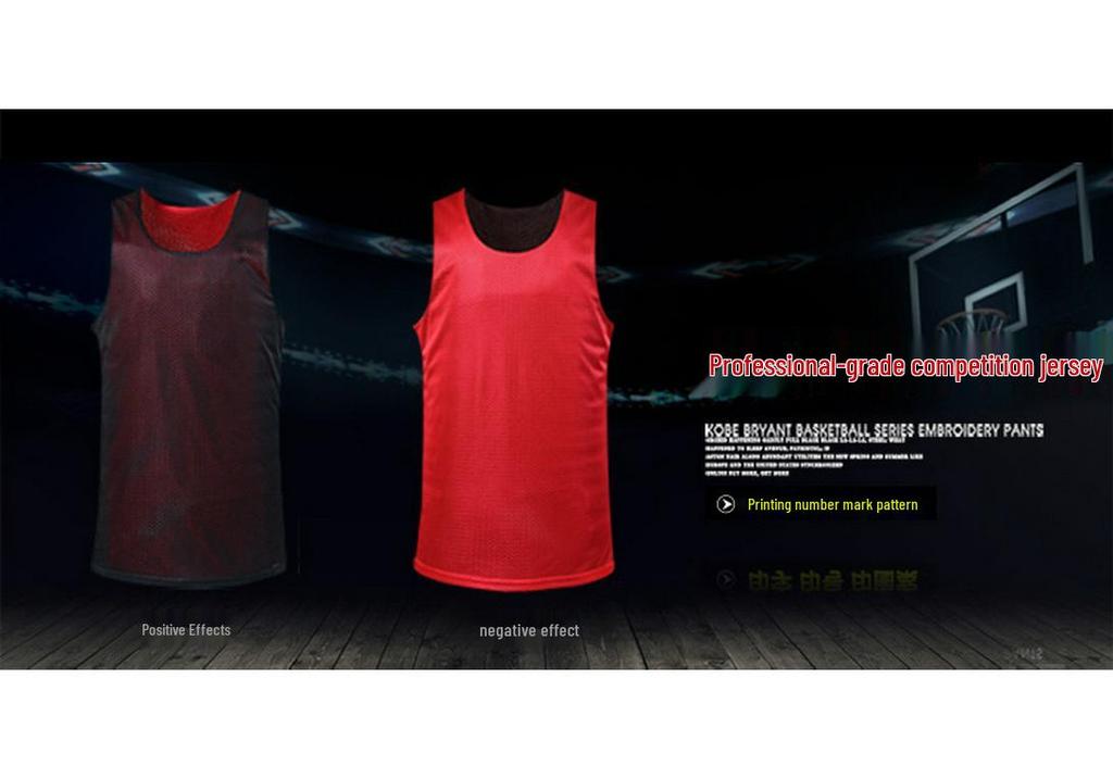 Reversible Mesh Basketball Jersey - Plus Size; Lightweight, Breathable Sports Vest for Training and Competition.