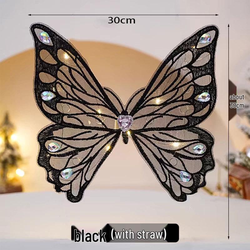 Luminous Butterfly Embroidery: Valentine's Cake Decoration & Fairy Figurine Gift