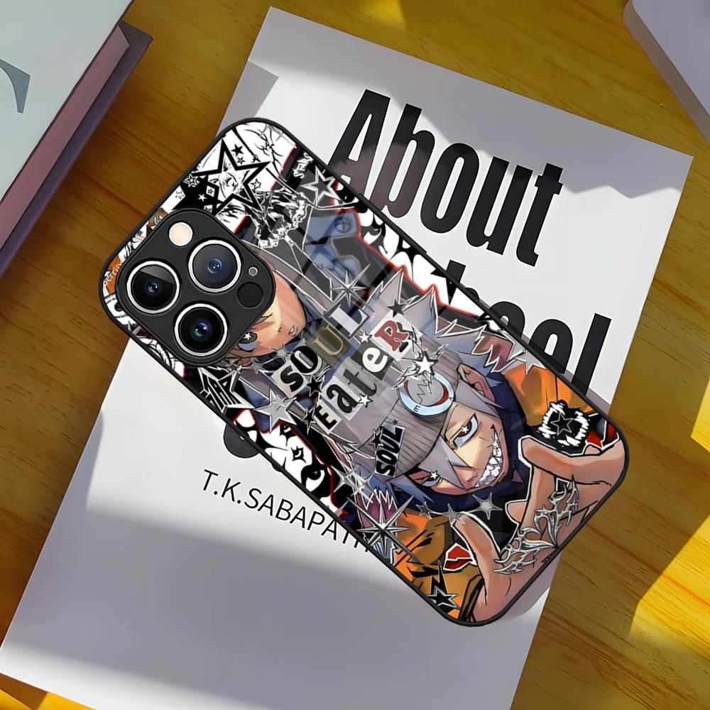 S-Soul Eater Phone Case Glass Cover For IPhone 17 15 Pro Max 14 Pro 16 12 11 13 Mini X XR XS 8 7 Plus SE