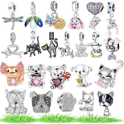Herbst Winter Neu Kupfer Niedlich Hund Katze Affe Kleiner Hase Anhänger Perlen Passend für Armbänder Halsketten DIY Feiner Schmuck