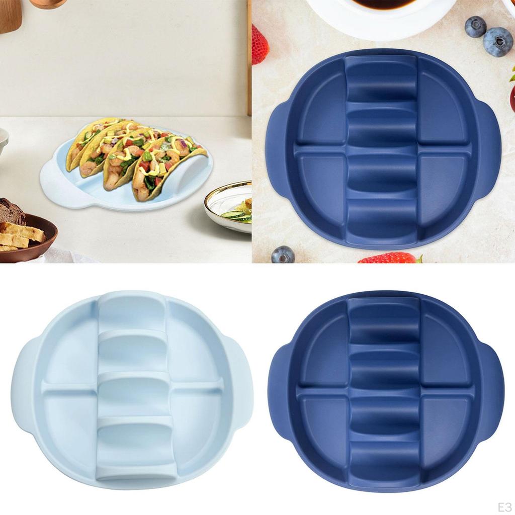 Silicone Taco Holder Serving Tray Non Slip Kitchen Gadgets Portable Stand with Slots for Party