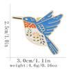 Funny Plant Flower Pattern Design Swallow Enamel Brooches Blue Bird Shaped Golden Pins