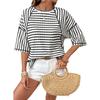 Summer New Round-neck Pullover Women's Simple and Versatile Striped Sleeveless T-shirt