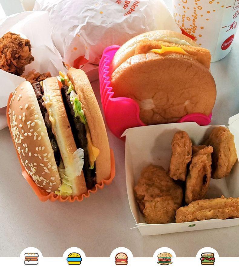 

Silicone Burger Clip Contact Free And Anti Shedding Burger Fixed Box Tray With Strong Support 10*6*5cm синій