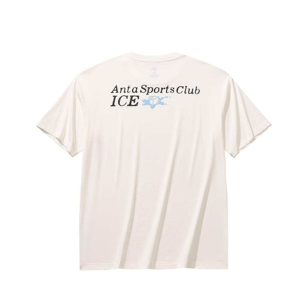 Anta Casual Loose Short Sleeve Knitted T-Shirt Summer 2026 Unisex tops Ivory-White 972628119-1
