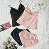 Plus Size European & American Ice Silk Print Pajamas - Fashionable Casual Homewear for Women