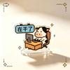 Pixel Cartoon Desk Flip Sign Acrylic Helps the Sign Stand Reversible Desk Plaque  Work Desk Decor