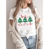 Women Holiday Clothing Merry Christmas Fashion Female Tree Lovely Season Shirt Print T Top Graphic Tee New Year T-shirts