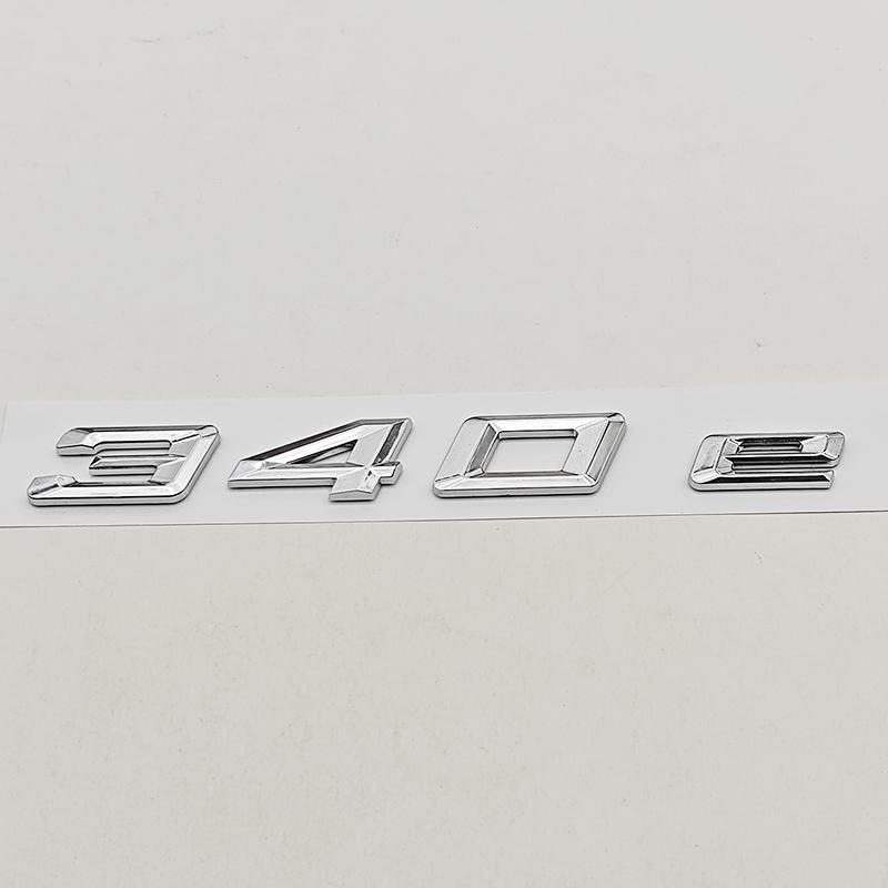 NOWA 3D ABS Chromowana Czarna Naklejka na Samochód Logo 340e Tylna Klapa Naklejki z Logo do BMW 340e G20 G21 Akcesoria do Oznaczeń Tylnych Samochodu