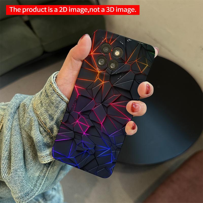 2DFlat Xiaomi Redmi phone caseNeon Geometric Glow Phone Casesuitable for Redmi Note 11 12 13 14 A3 K80 15 17 Ultra