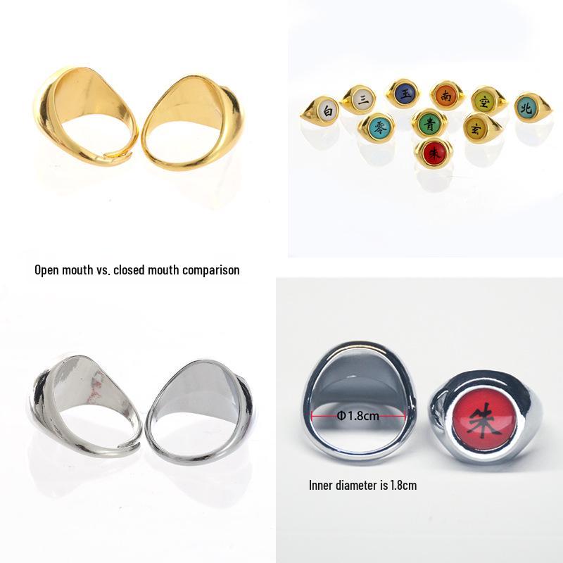 Sada prstenů Akatsuki Ninja: Itachi, Pain, Šest cest a Orochimaru Anime doplňky