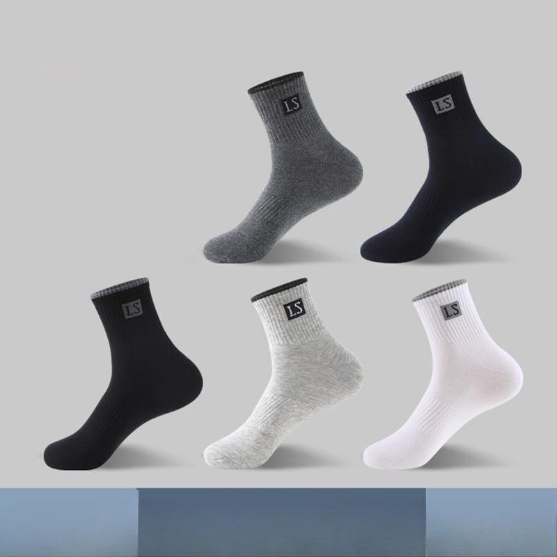 

Повседневные хлопковые носки средней длины - Влагоотводящие и дышащие для занятий спортом весной и осенью 10 pairs разноцветный