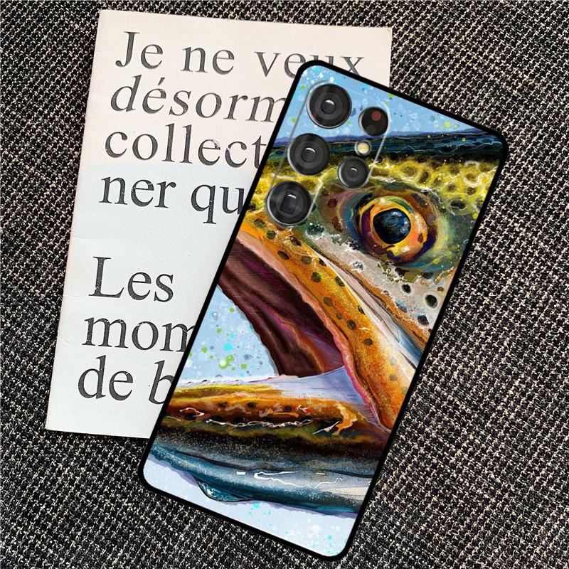 Trout Fishing Case For Samsung Galaxy S25 Ultra S20 S21 S22 S23 S24 Ultra S9 S10 Plus S24 FE Back Cover