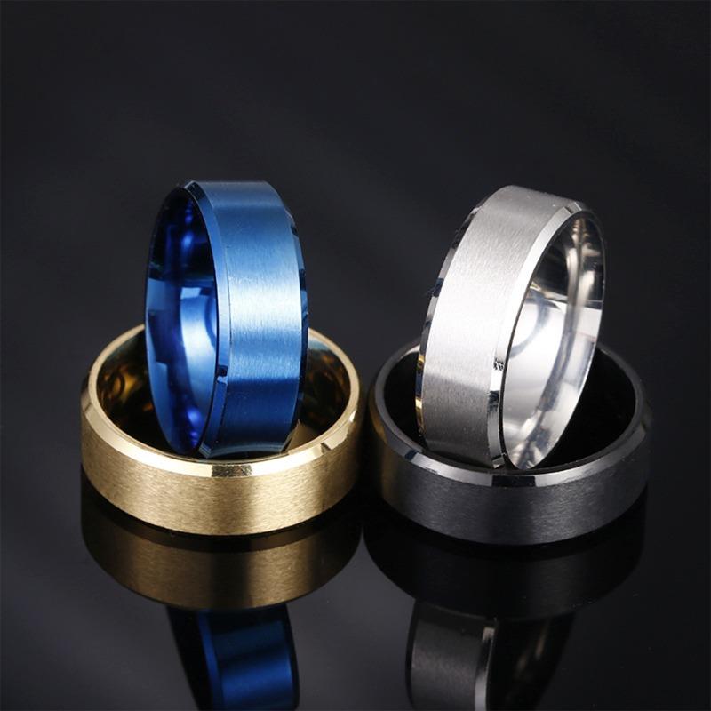 8mm matte stainless steel men's ring - minimalist fashion jewelry