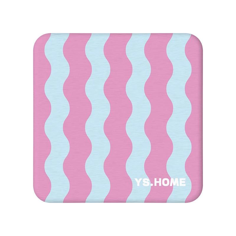 Round Plaid Hard Diatom Mud Coffee Tea Coaster Thermal Insulation Pad Office Non-slip Absorbent Pad