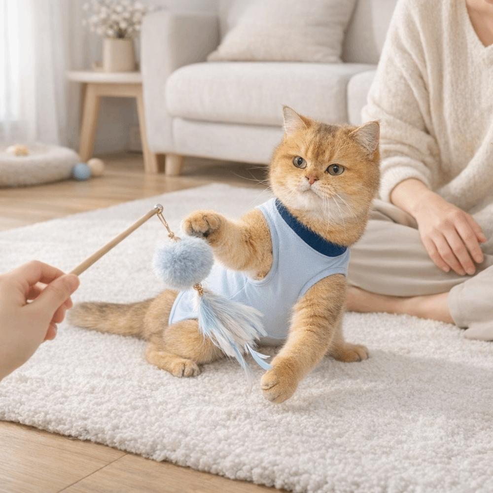 High Elasticity Cat Recovery Clothing Soft Pet Anti-Licking Vest Cat Sterilization Suit Daily Wear