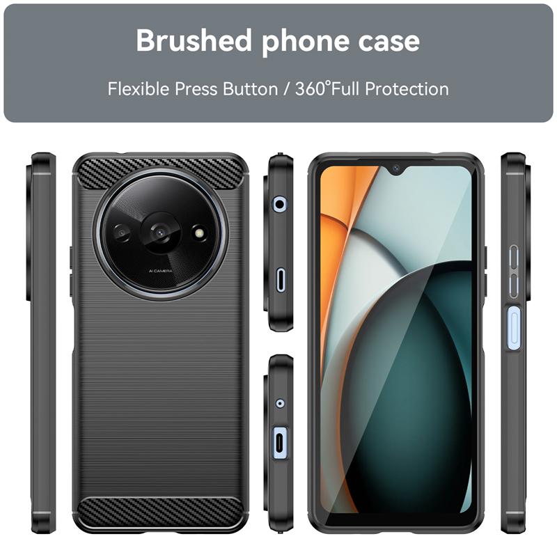 For Cover Xiaomi Redmi A3 Case For Redmi A3 Bumper Anti-knock Soft Silicone Carbon Fiber Back Case For Redmi A3 Case 6.71 inch