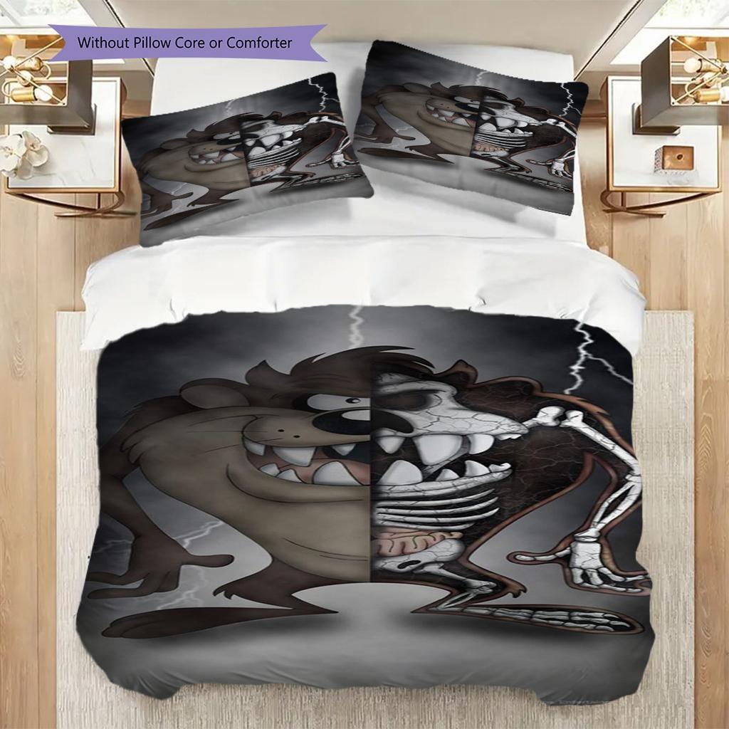 Madness Meets Mystery Tale Two Beasts Threepiece Set 1 Duvet Cover 2 Pillowcase Without Core Bedding Set Soft And Comfortable