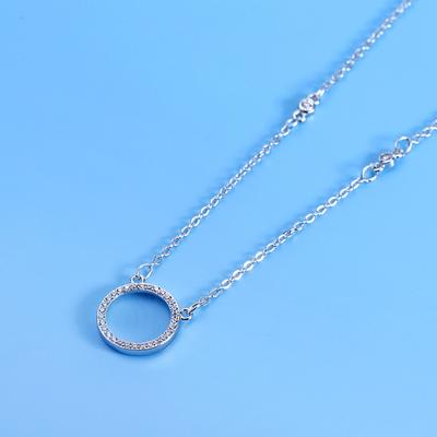 Necklace Jewelry for Women Versatile High-end Sense Round Full Diamond Temperament Clavicle Chain Accessories