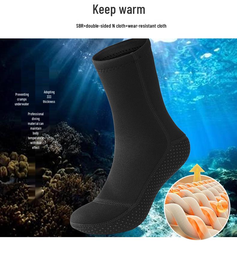 Men's 3MM Diving Socks - Warm, Non-Slip, Waterproof Snorkeling & Swimming Socks for Deep Diving and Beach Use