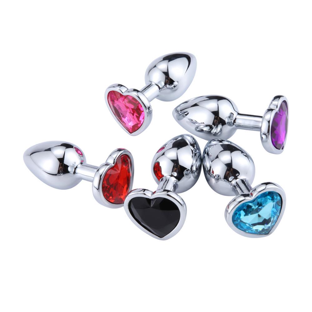 Anal Plug Sex Toys Stainless Smooth Steel Butt Plug Tail Crystal Jewelry Trainer For Women/Man