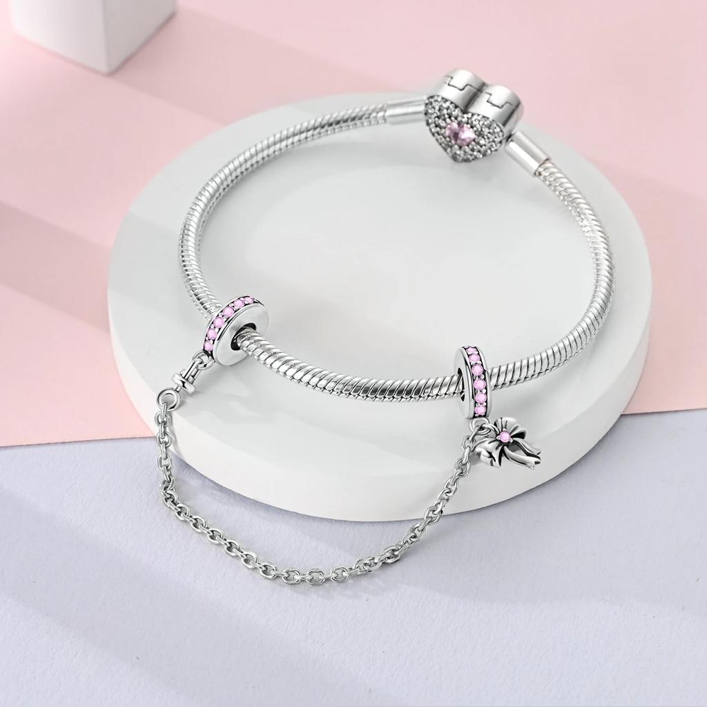 Charm Copper Moon Star Leaf Fit Original New Safety Chain Clasp Clip Bracelet Diy For Woman Girl Jewelry Fine Gift