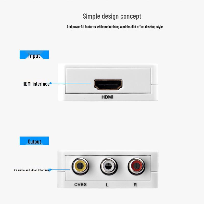 Mini HDMI zu AV Konverter mit Audio & Netzteil - 3RCA Adapterkabel