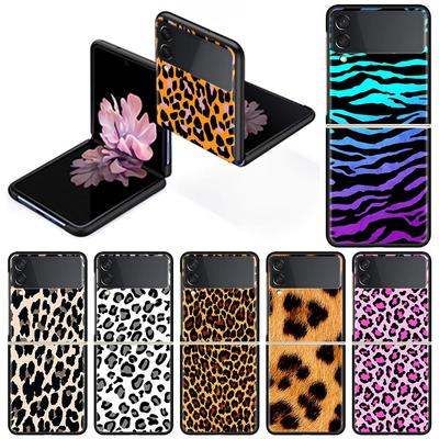 Seksi Leopar Kılıf Samsung Galaxy Z Flip 3 Sert Silikon Tpu Funda Darbeye Dayanıklı Kapak Lüks Telefon Kabuk