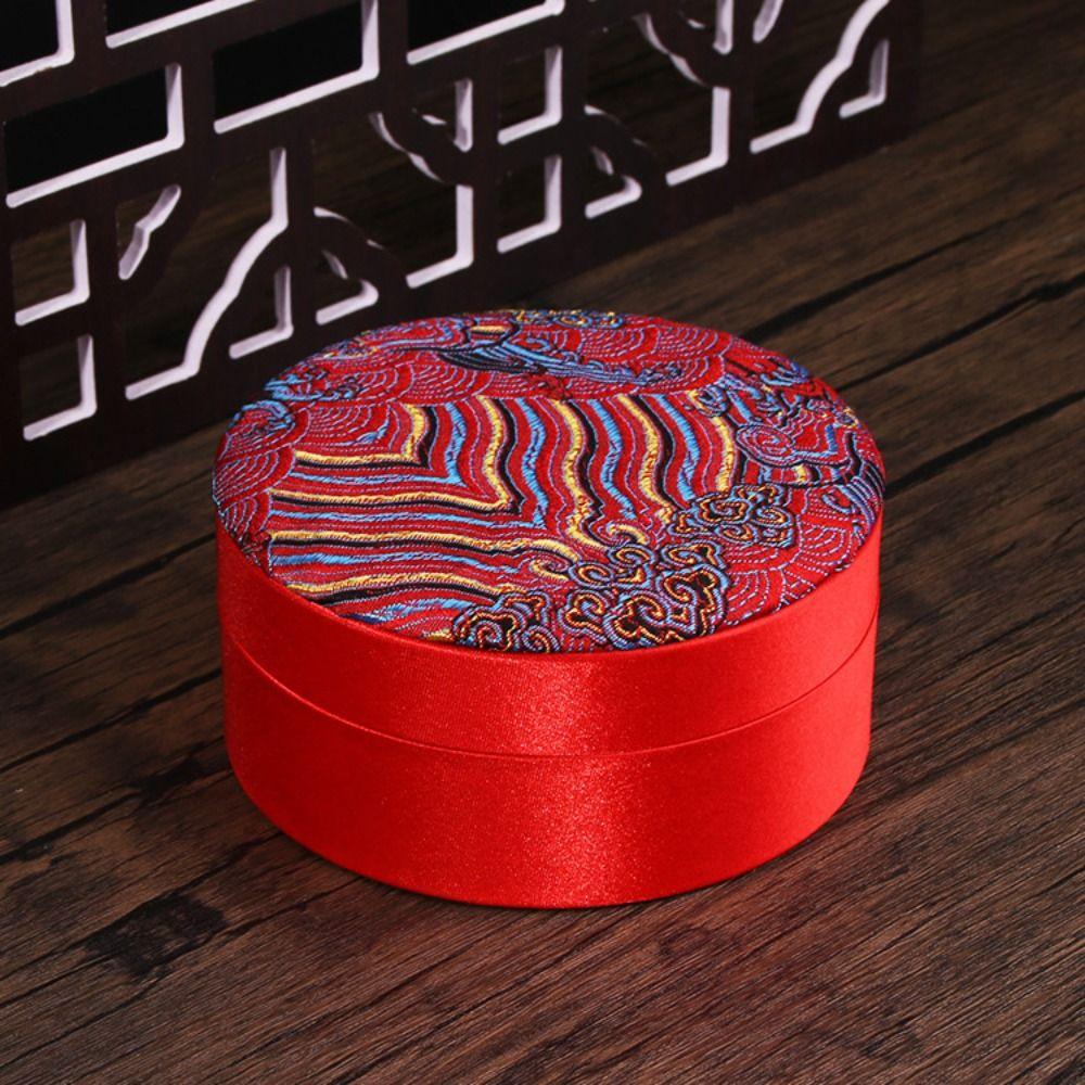 Linen Jewelry Storage Organizer Chinese Cultural Bracelet Box Bracelet Case Living Room