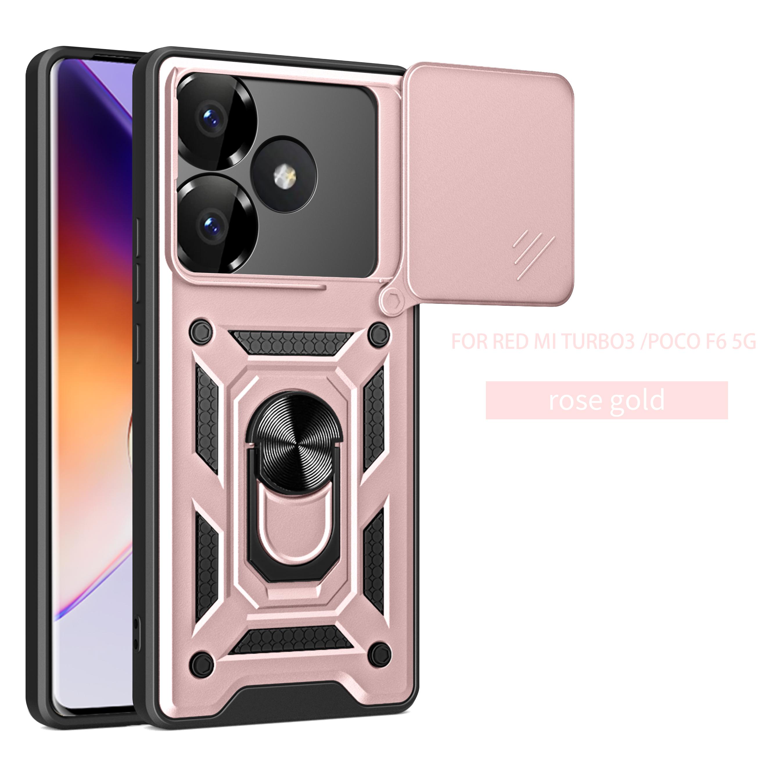 

Чехол для Xiaomi Poco F6 Чехол Poco F6 poco f6 Магнитное кольцо-держатель Бронированный чехол для телефона Защита камеры сдвижной Задняя крышка Poco F6
