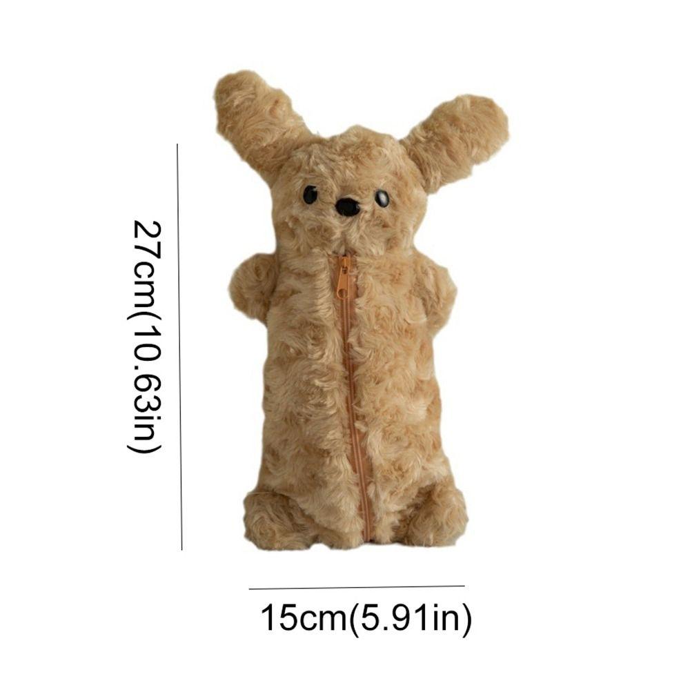 Plush Doll Animal Pen Bag Cute Design Stationery Bag INS Plush Pencil Bag  Makeup Storage