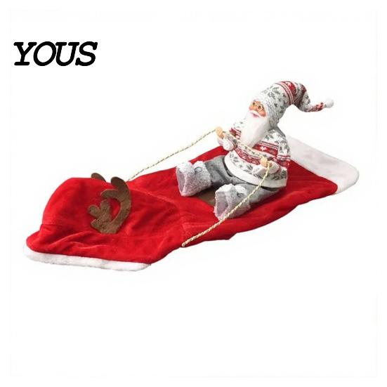 Warm Acrylic Dog Apparel Santa Riding Costume, Christmas Rider Pet Outfit, Hooded Funny Snowflake Pattern Outfits Holiday Cosplay Costume for