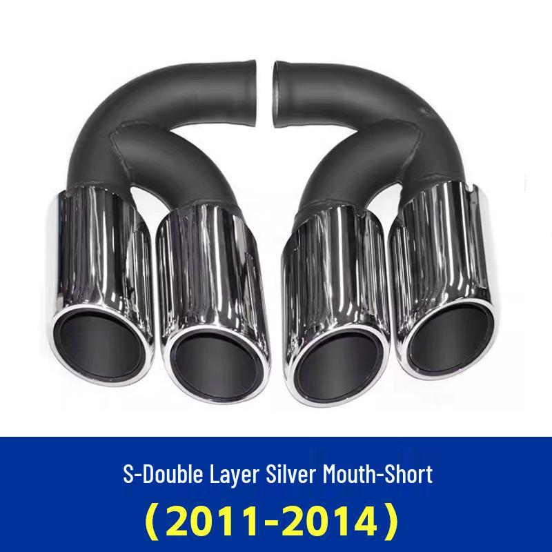 Porsche Cayenne (2011-2014) GTS Black Quad Exhaust Tips for Pipe Modification