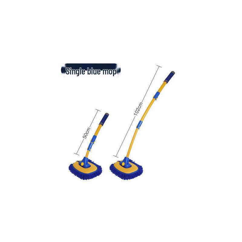 Retractable Car Wash Brush with Curved Rod - Soft Bristles for Scratch-Free Cleaning