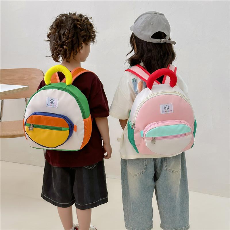 Trendy Korean Style Kids Backpack With Removable Sling Bag For Boys And Girls In Blue Pink Orange And White