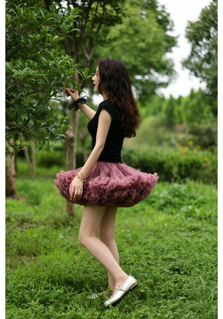Verbesserter flauschiger Netz-Tutu-Rock für Damen, 2. Generation, Ballett-Stil
