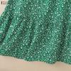 ZANZEA Women Casual V-Neck Floral Print Short Sleeve Dress