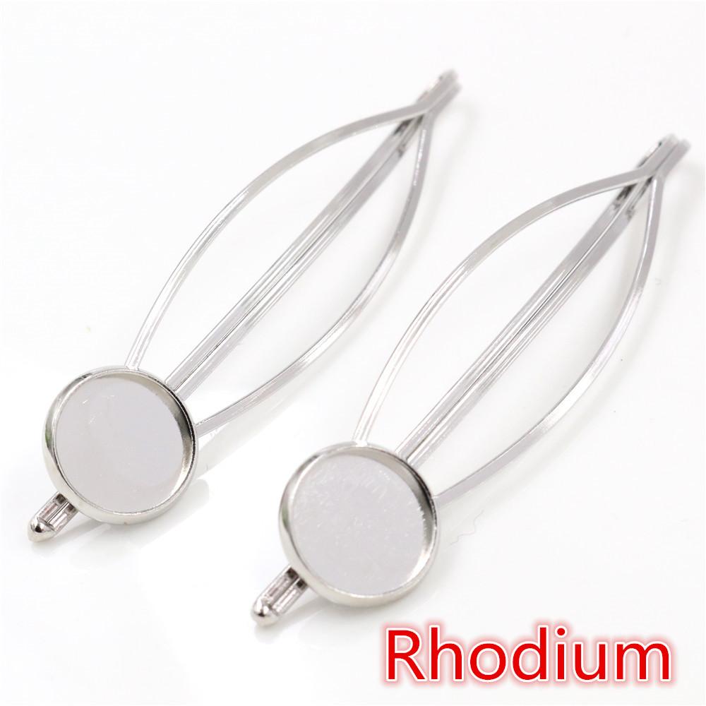 Fashion 12mm 10pcs 5 Styles High Quality 6 Colors Copper Material Hairpin Hair Clips Hairpin Base Setting Cabochon Cameo Base