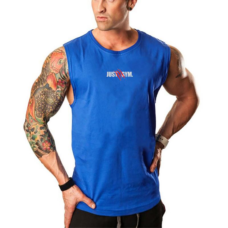 Muscleguys New Casual Sports T-shirt Elastic Sleeveless Short Sleeve Men's Fitness Sweat-absorbing Vest