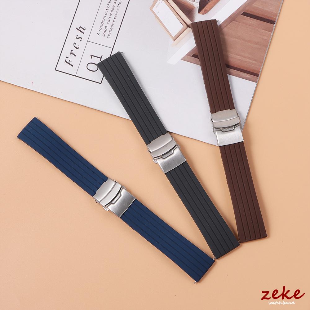 18/20/22/24mm Soft Silicone Watch Band Universal Waterproof Sports Rubber Folding Buckle Strap for Seiko Bracelet Accessories
