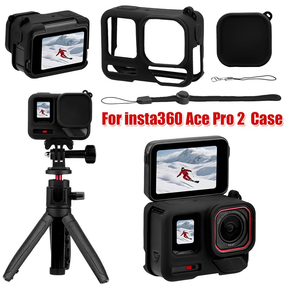 

For Insta360 Ace Pro2 Accessory Rubber Camera Shell with Lens Cap Cover Camera Protector Case Dust-Proof Sports Camera Protect CHINA