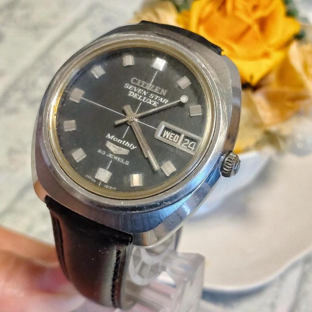 Used Operation CITIZEN Citizen Seven Star Deluxe Monthly 23 JEWELS Men's Watch Day Date Vintage Antique