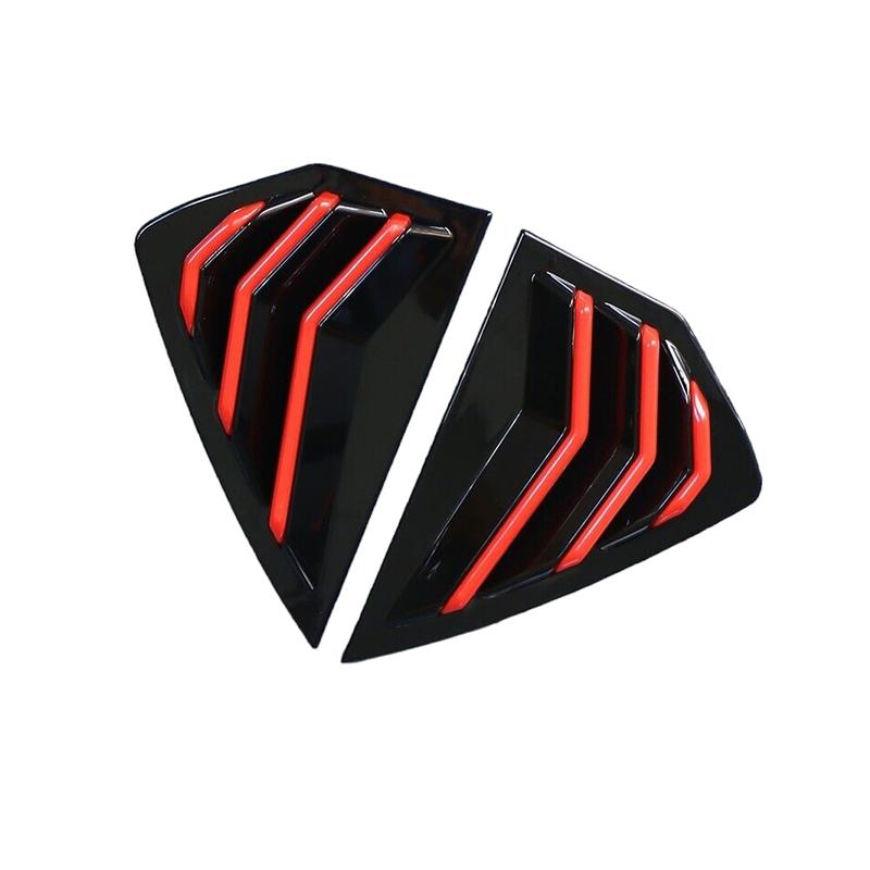 For Mazda 3 Axela Hatchback - Car Rear Louver Window Side Shutter Cover Trim Sticker Vent Scoop ABS Carbon Fiber Black