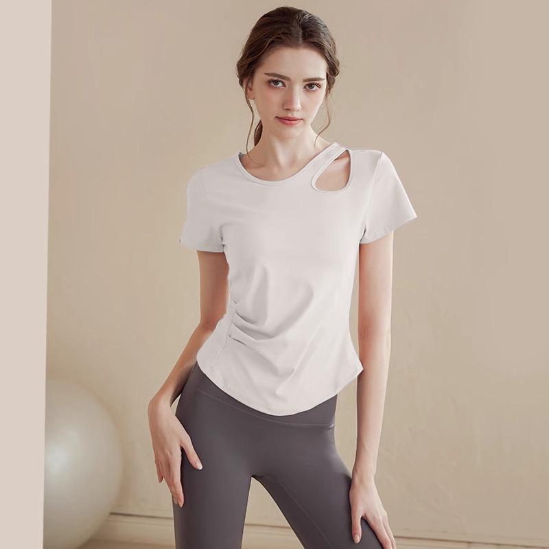 

Женский быстросохнущий боди для йоги с коротким рукавом - Дышащий, эластичный топ для фитнеса, пилатеса и бега S