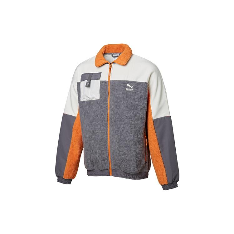 PUMA Lapel Fleece Jacket Gray Men s 596731-37 L