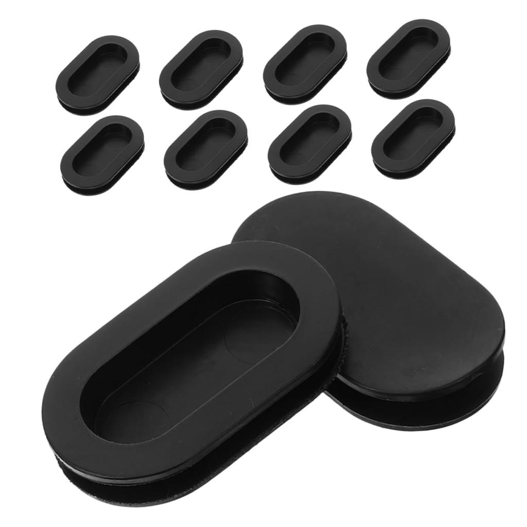 10Pcs Silicone Piggy Bank Stoppers - Oval Bottom Plugs for Kids Safe Bank and DIY Projects - Black Silicone Caps for Money Savings